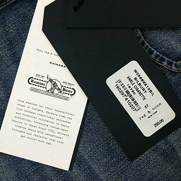 NWT Rag & Bone Gold Dip Dye Trim Ankle Cigarette - Picture 4 of 8